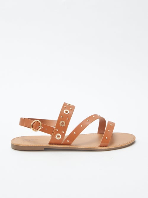 Effen sandalen met studs op de bandjes - Kiabi