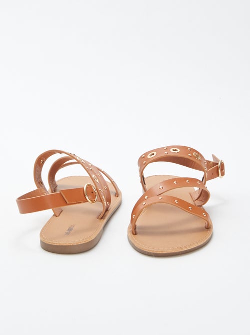 Effen sandalen met studs op de bandjes - Kiabi