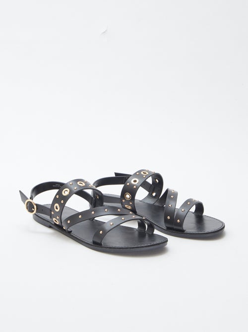 Effen sandalen met studs op de bandjes - Kiabi