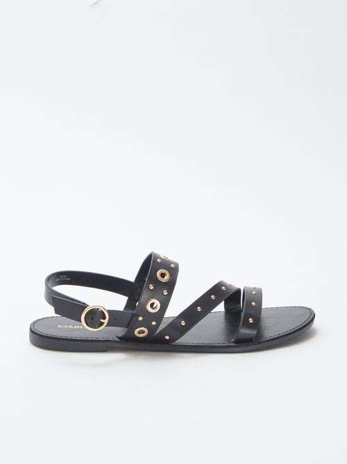 Effen sandalen met studs op de bandjes - Kiabi