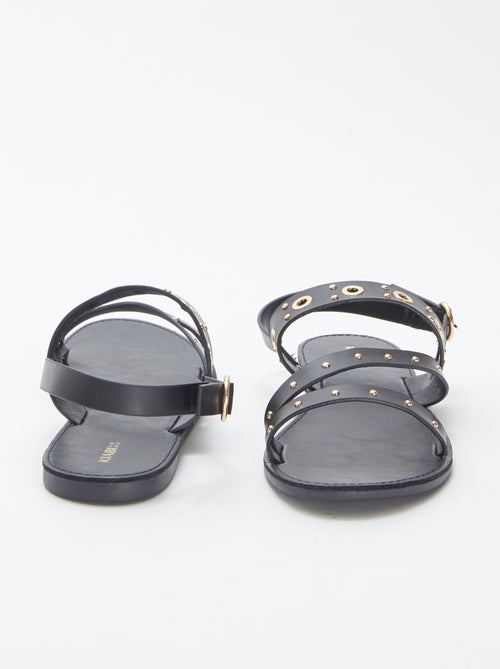 Effen sandalen met studs op de bandjes - Kiabi