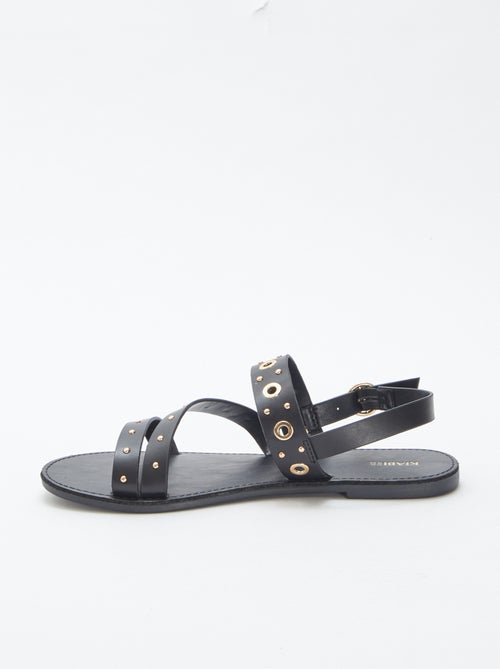 Effen sandalen met studs op de bandjes - Kiabi