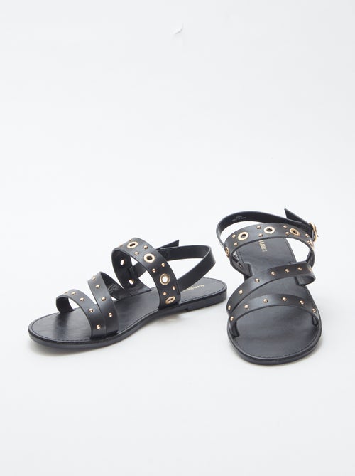 Effen sandalen met studs op de bandjes - Kiabi
