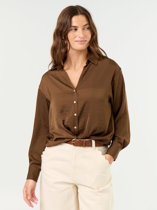 Effen satijnen blouse - Kiabi Effen satijnen blouse - Kiabi