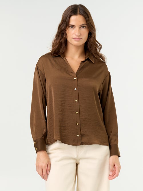 Effen satijnen blouse - Kiabi Effen satijnen blouse - Kiabi