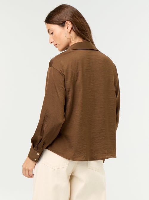 Effen satijnen blouse - Kiabi Effen satijnen blouse - Kiabi