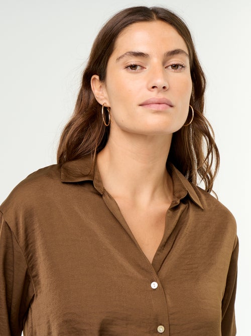 Effen satijnen blouse - Kiabi Effen satijnen blouse - Kiabi
