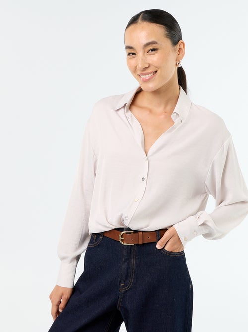 Effen satijnen blouse - Kiabi