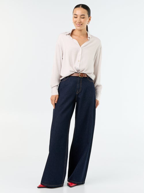 Effen satijnen blouse - Kiabi