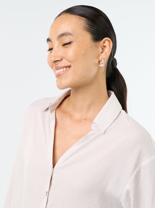 Effen satijnen blouse - Kiabi