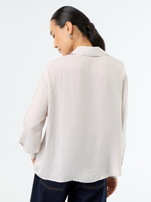 Effen satijnen blouse - Kiabi