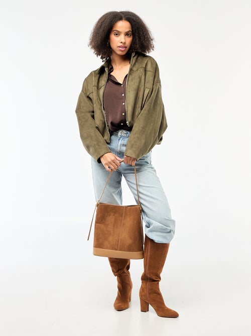 Effen satijnen blouse met lange mouwen - Kiabi Effen satijnen blouse met lange mouwen - Kiabi