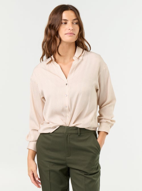 Effen satijnen blouse - Kiabi