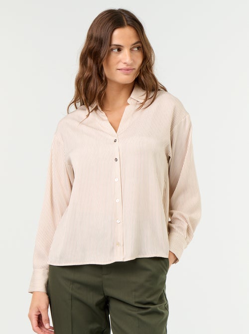 Effen satijnen blouse - Kiabi