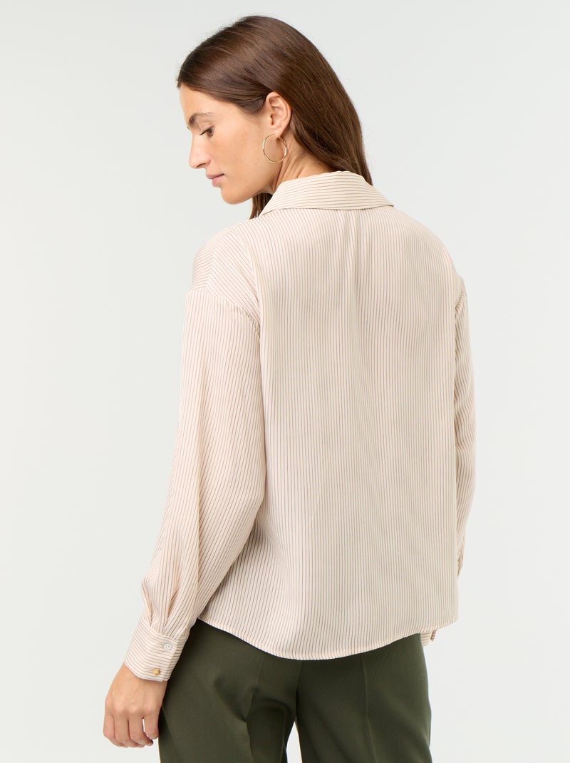 Effen satijnen blouse Wit - Kiabi
