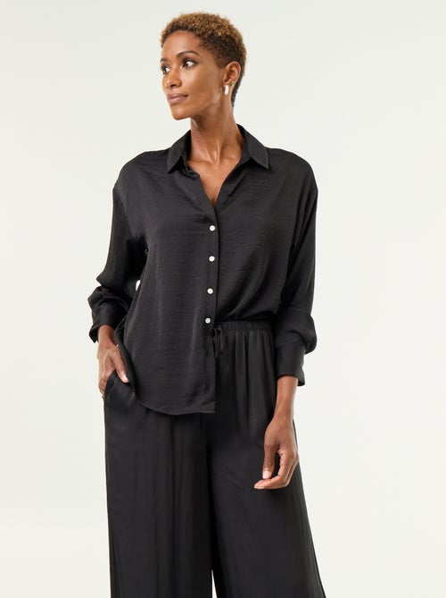 Effen satijnen blouse - Kiabi Effen satijnen blouse - Kiabi