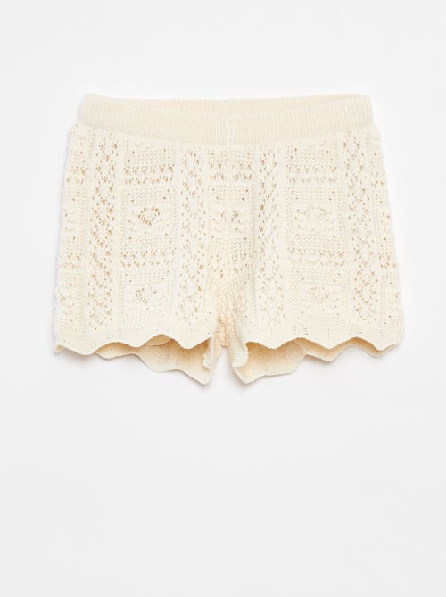 Effen short in haakwerk - Kiabi