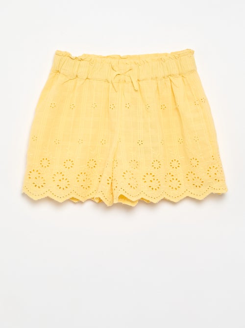 Effen short met Engelse borduursels - Kiabi
