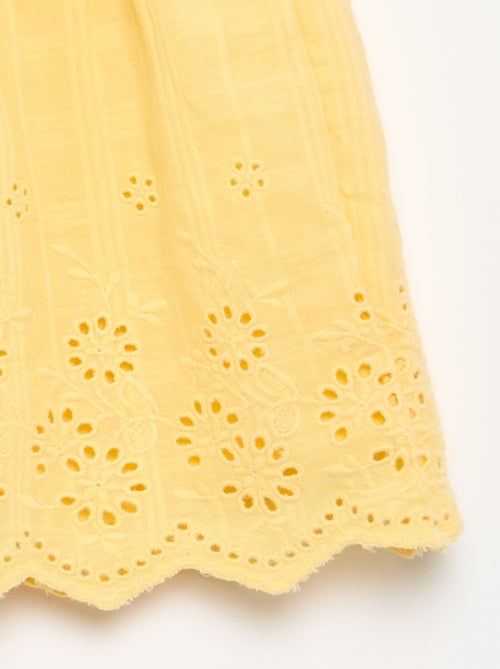 Effen short met Engelse borduursels - Kiabi