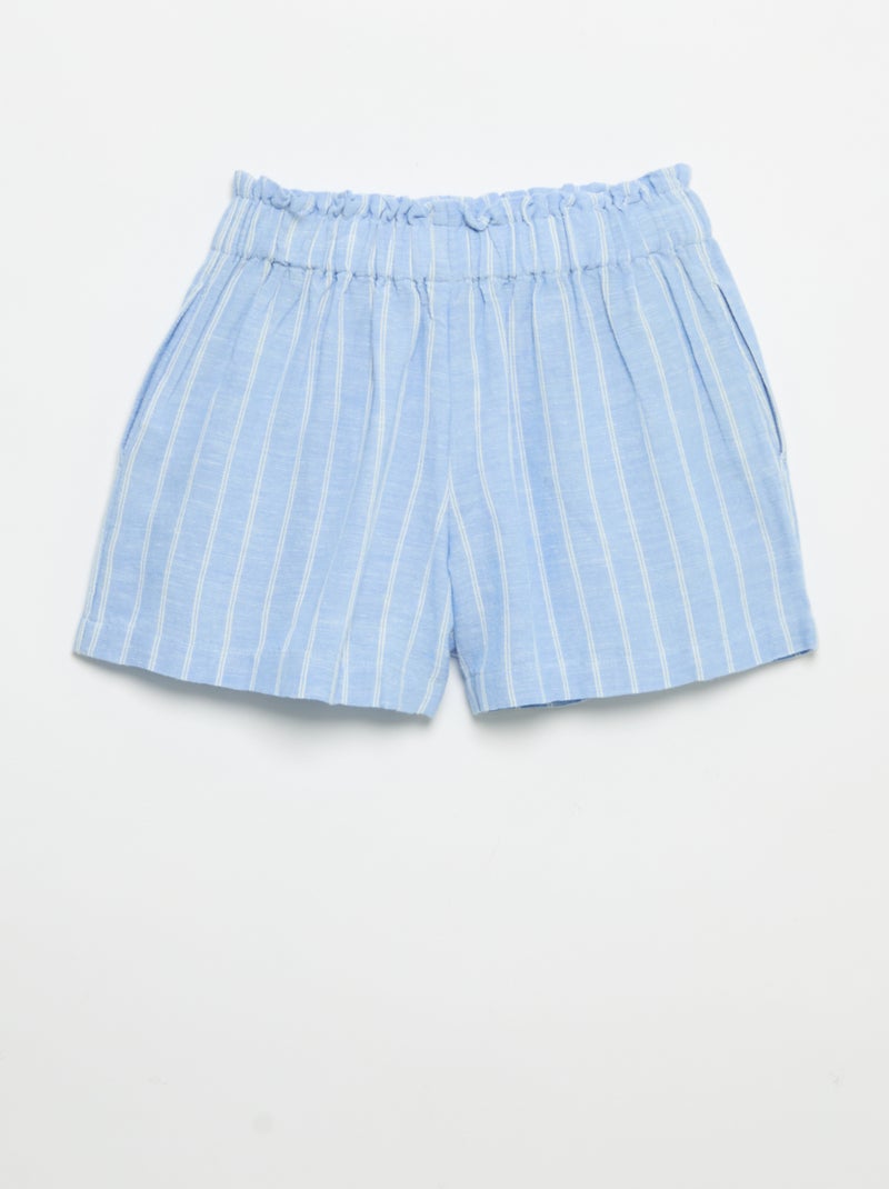 Effen short met fantasie strik Blauw - Kiabi