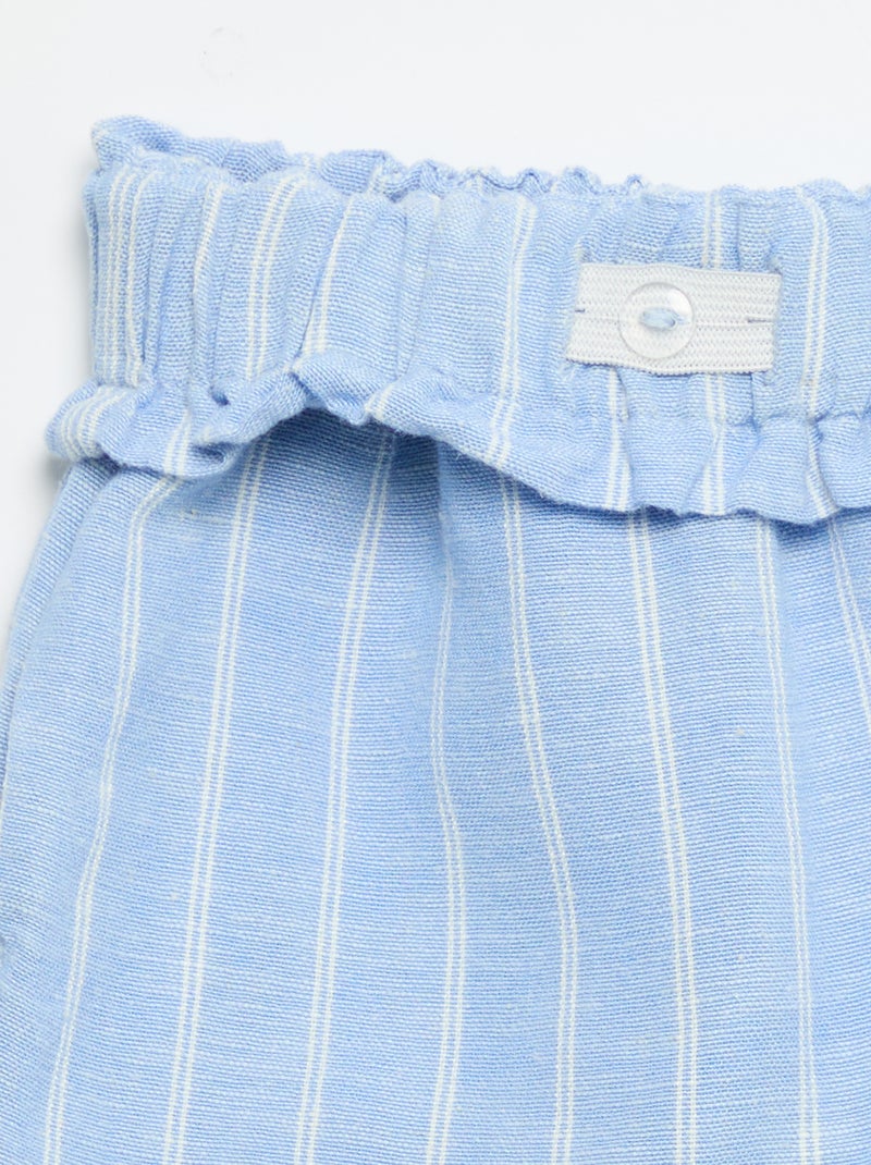 Effen short met fantasie strik Blauw - Kiabi