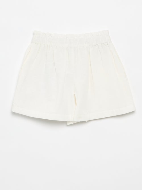 Effen short met fantasie strik - Kiabi