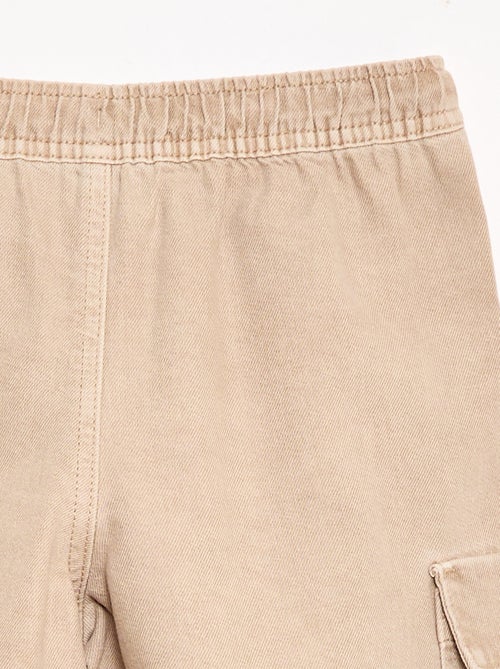 Effen short met trekkoord van katoen - Kiabi