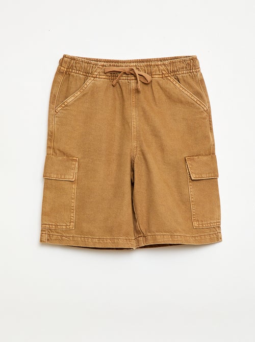 Effen short met trekkoord van katoen - Kiabi