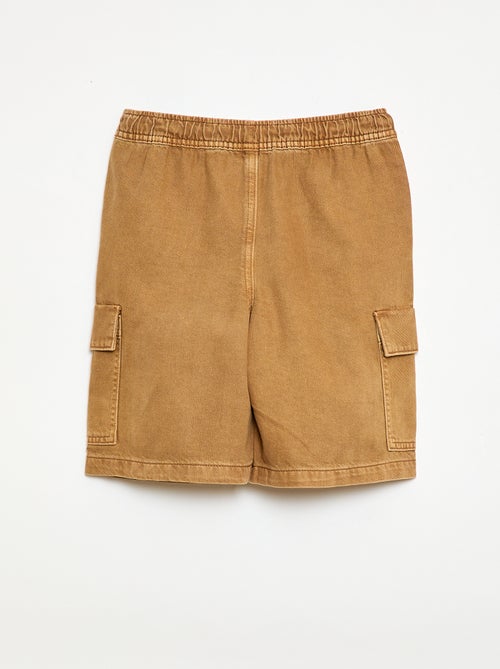 Effen short met trekkoord van katoen - Kiabi