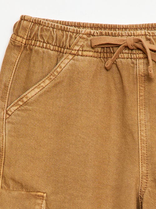 Effen short met trekkoord van katoen - Kiabi