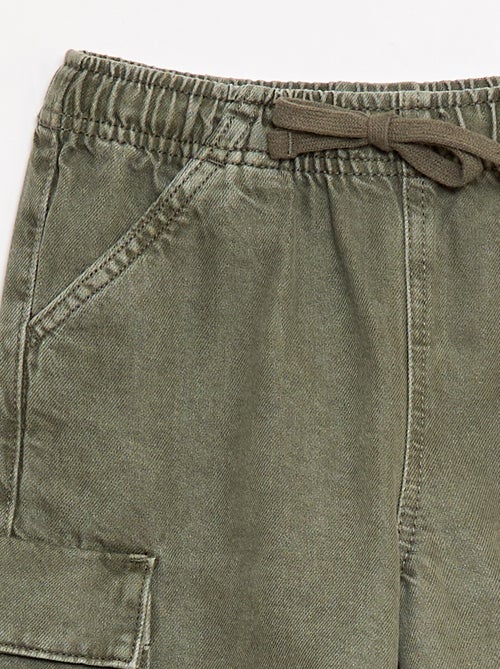 Effen short met trekkoord van katoen - Kiabi