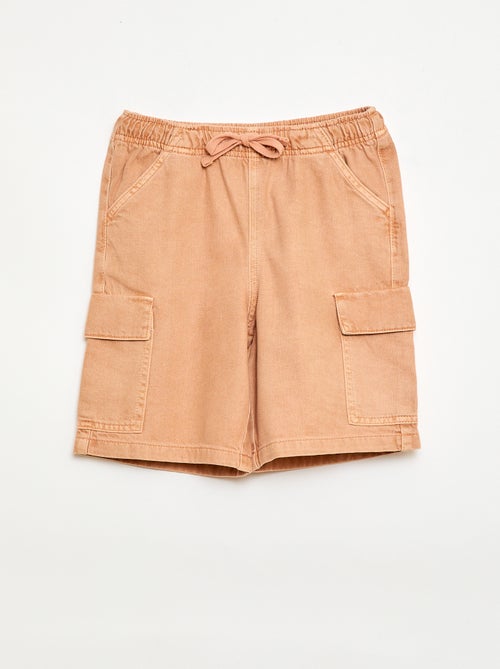 Effen short met trekkoord van katoen - Kiabi