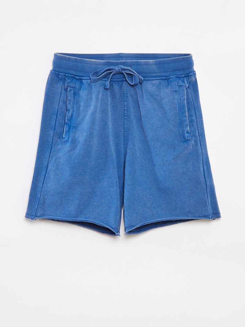 Effen short met verwassen effect Blauw - Kiabi