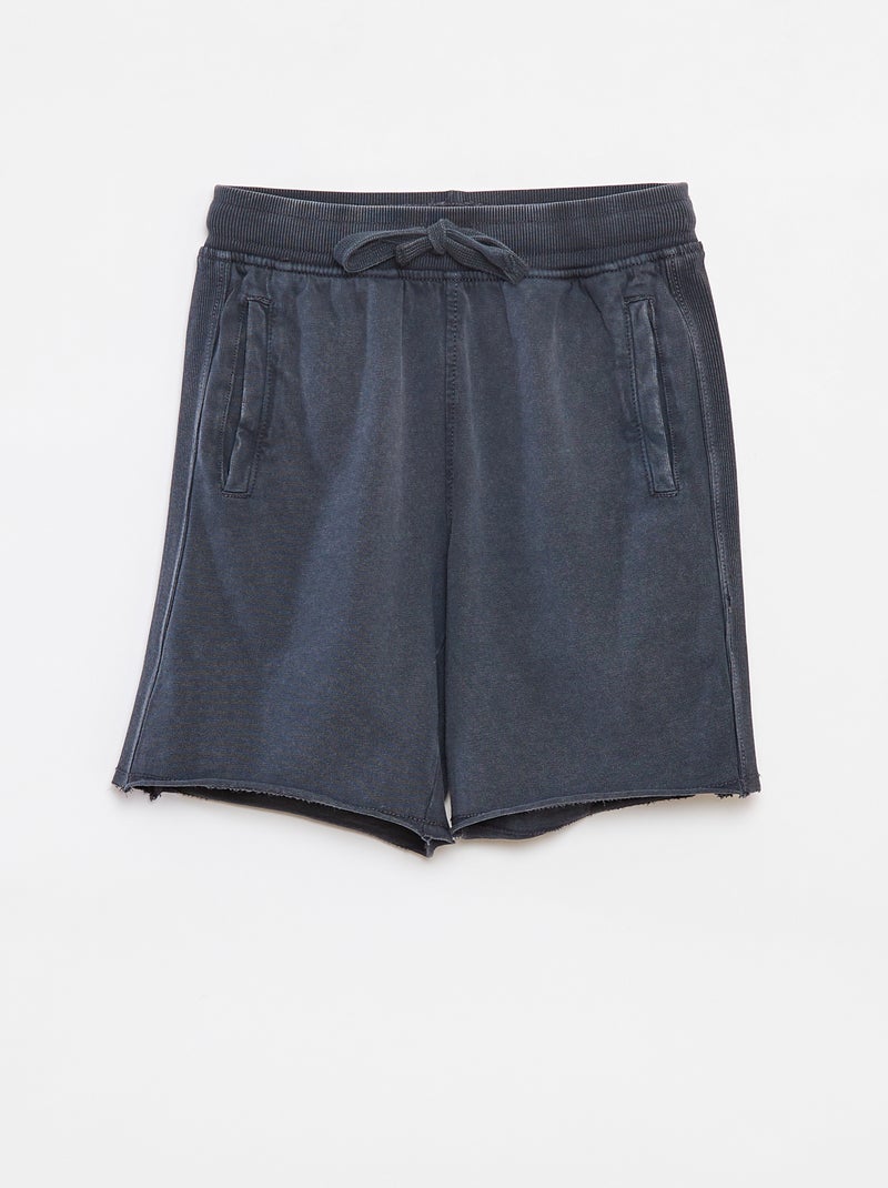 Effen short met verwassen effect Zwart - Kiabi