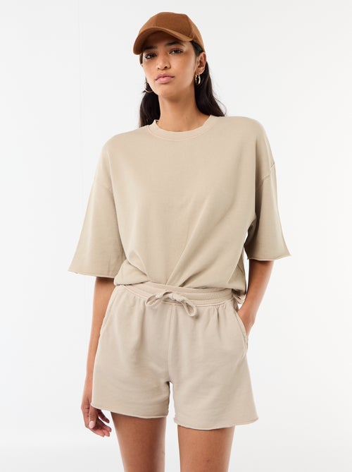 Effen short van French Terry - Kiabi