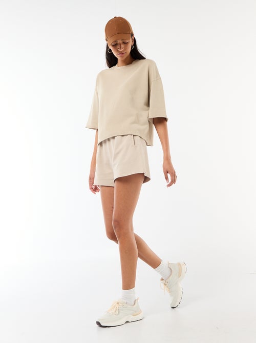 Effen short van French Terry - Kiabi