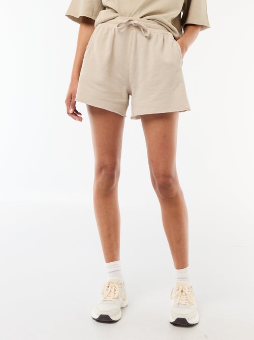 Effen short van French Terry - Kiabi