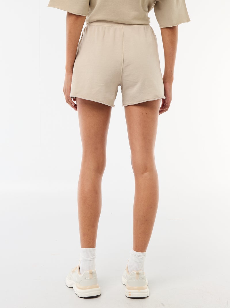 Effen short van French Terry Biege - Kiabi