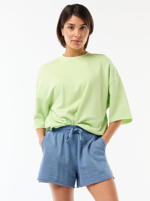 Effen short van French Terry - Kiabi