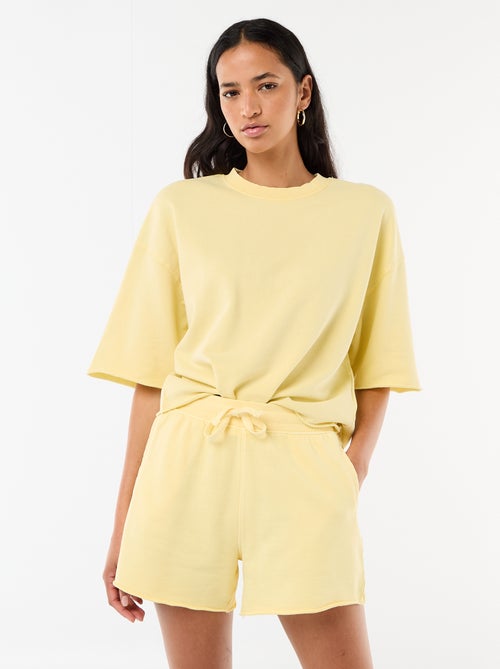 Effen short van French Terry - Kiabi