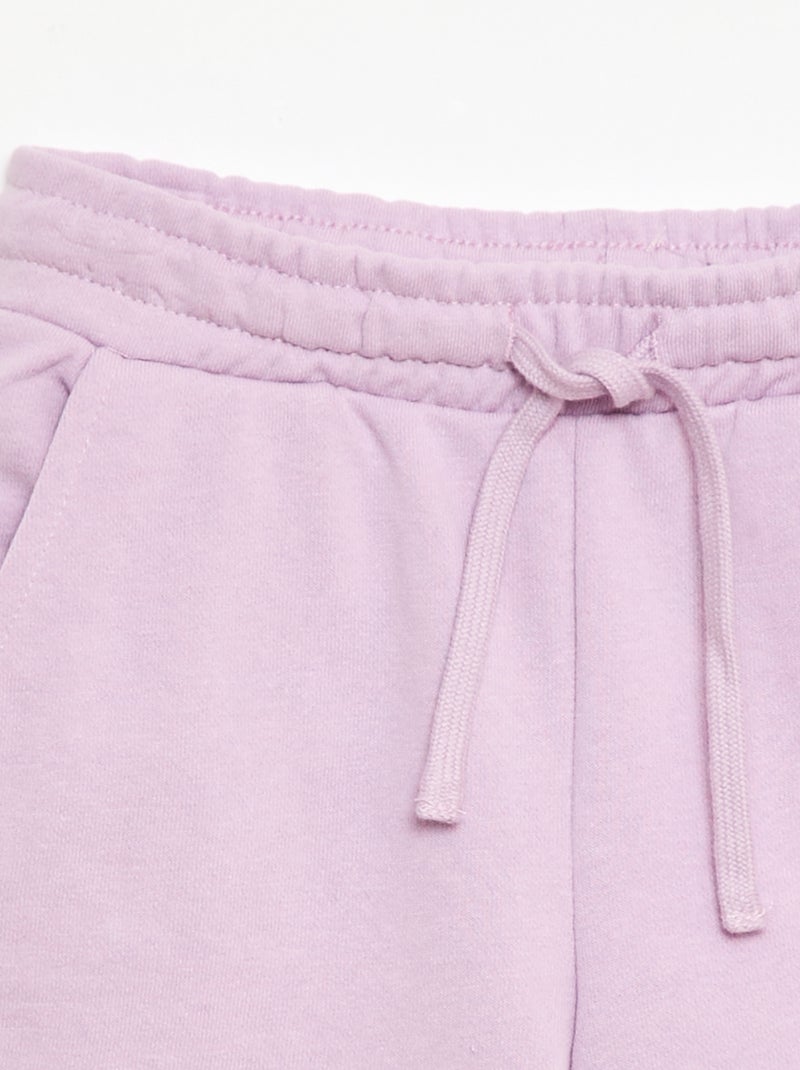 Effen short van french terry Paars - Kiabi