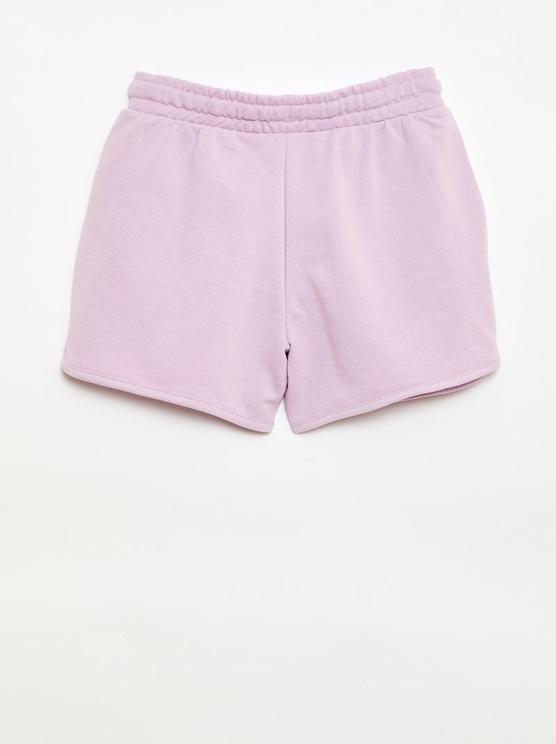Effen short van french terry Paars - Kiabi