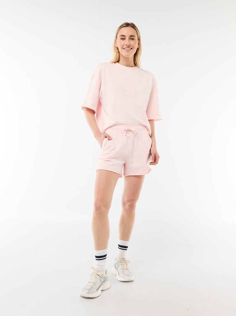 Effen short van French Terry Rose - Kiabi