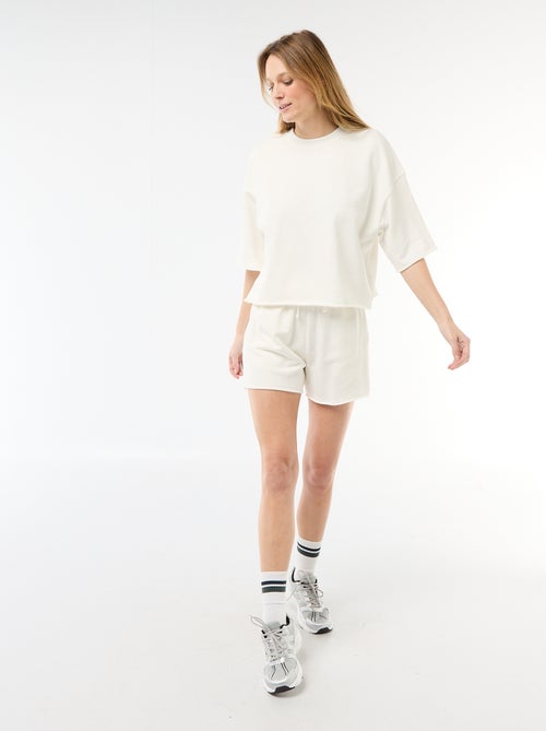 Effen short van French Terry - Kiabi
