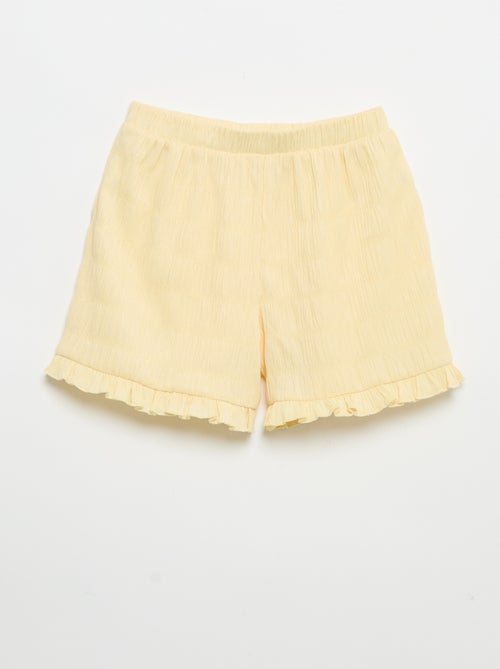 Effen short van gewafelde stof - Kiabi