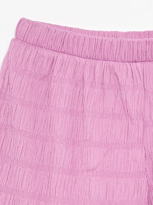 Effen short van gewafelde stof - Kiabi