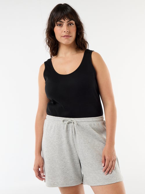 Effen short van lichte joggingstof - Kiabi