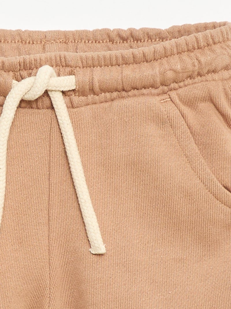 Effen short van lichte molton Biege - Kiabi