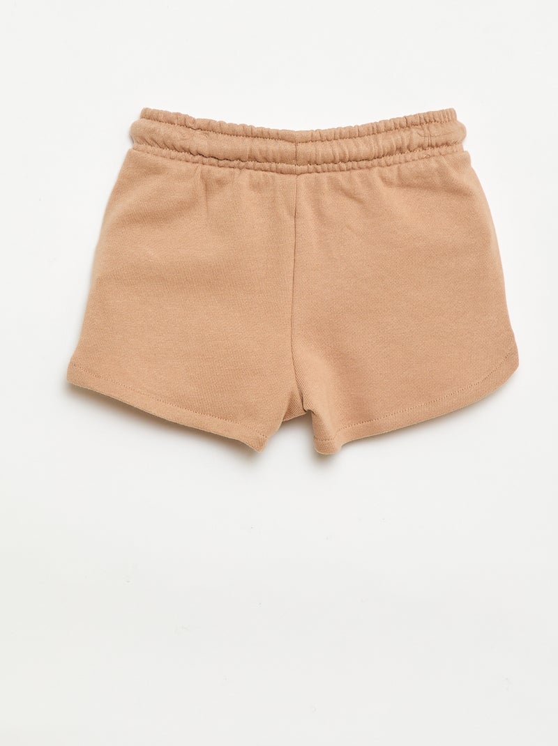 Effen short van lichte molton Biege - Kiabi