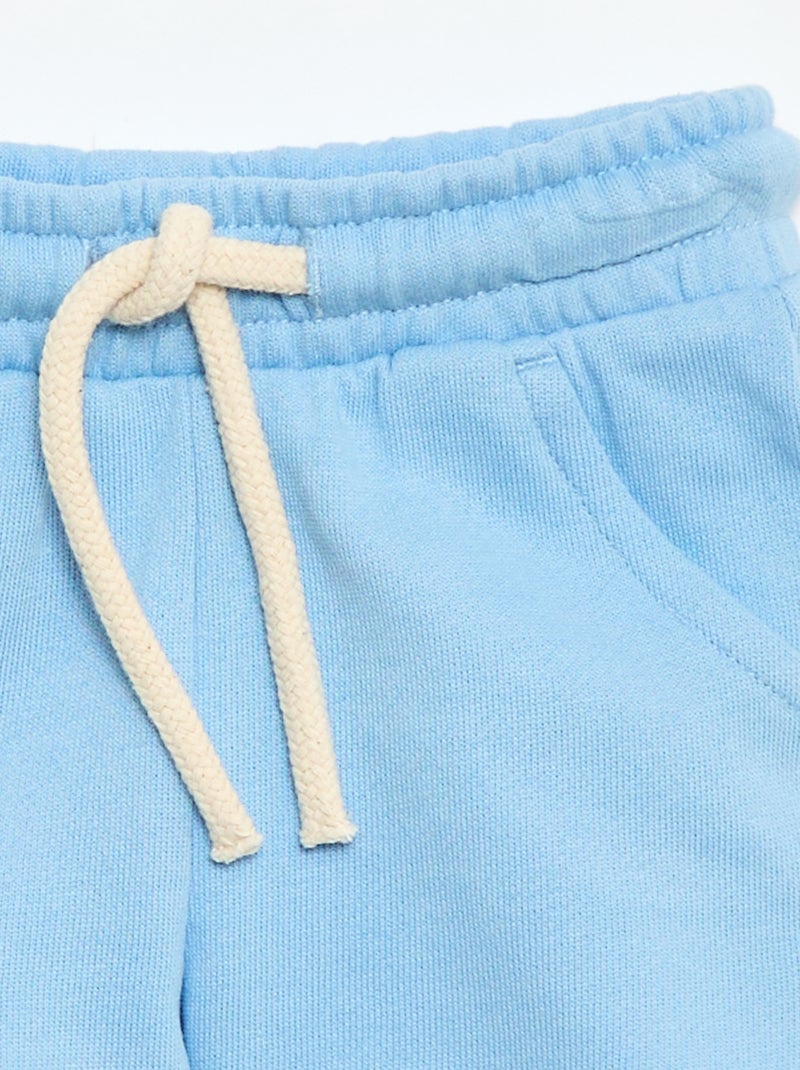 Effen short van lichte molton Blauw - Kiabi